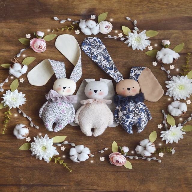 Handmade Bunny Doll Bunny Stuffed Animal for Girls, Plush Toy Doll